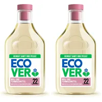 Ecover Feinwaschmittel Wolle & Feines (1 L/22 Waschladungen), Flüssigwaschmittel mit pflanzenbasierten Inhaltsstoffen, Ecover Waschmittel für empfindliche Textilien (Packung mit 2)