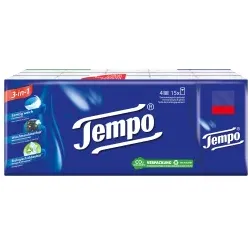 Tempo Taschentücher, samtig weich, 3 in 1 830302 , 1 Packung = 15 x 10 Tücher = 150 Tücher