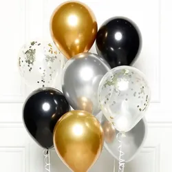 Luftballon Set schwarz, gold, silber  DIY