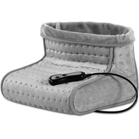Elektrischer Fußwärmer mit Massage Fußmassagegerät mit Wärmefunktion, waschbar 2 Stufen grau