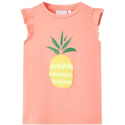 Kinder-T-Shirt Neonkoralle 140