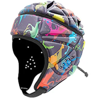 Fiacvrs Weicher Rugby-Kopfschutz, verstellbare Softshell-Helm, schützender Box-Kopfschutz, Rugby-Kopfschutz, Multi-Sport-Helm für Rugby, Fußball (bunt, M)