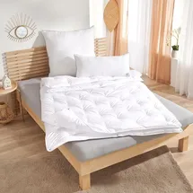 Traumschlaf Faserdecke Down Touch Vierjahreszeiten, Füllung: 100% Polyester 200x200 cm - weiß