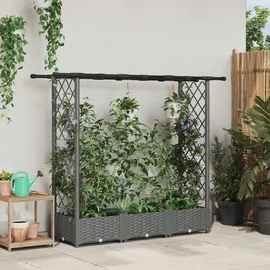vidaXL Hochbeet mit Rankgitter und Dach 164 x 40 x 123 cm Hellgrau
