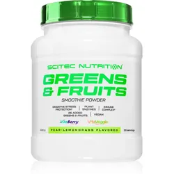 Scitec Nutrition Greens & Fruits Pulver zur Herstellung von Getränken mit Vitaminen Geschmack Pear-Lemon Grass 600 g