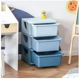 Homcom Spielzeugtruhe 37 x 37 x 56,5 cm Blau