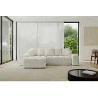 altdecor Ecksofa Cord 2-Sitzer Creme