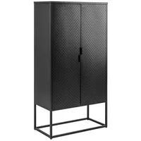 MID.YOU Hochschrank, Schwarz, Metall, 80x150x40 cm, Badezimmer, Badezimmerschränke, Hochschränke