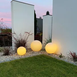 s.luce Globe pro Garten Außenkugel Kunststoff Ø 60 cm 1 Stück weiß