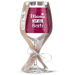 GILDE Rotweinglas Glas Weinglas ‚Mama ist die Beste‘ 500ml, Glas weiß