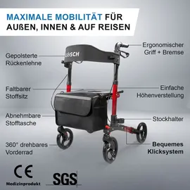 lösch reha Rollator TABAS Mobility Rot 1 St
