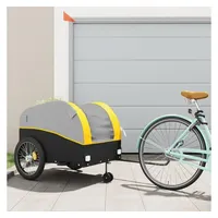 VidaXL Fahrradanhänger Schwarz und Gelb 45 kg Eisen
