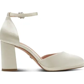 TAMARIS Damen Pumps mit Blockabsatz, weiß, 40 EU