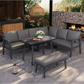 Okwish Gartenlounge-Set 8-tlg. grau