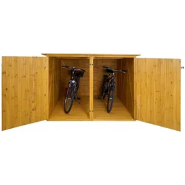 Mendler 2er-Fahrradgarage HWC-H60 Fahrradbox braun