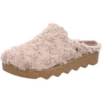 Rohde Damen Clog Pantolette Textil Plüsch flauschig weich bequem Foggia-D 6118, Größe:37 EU, Farbe:Beige - 37