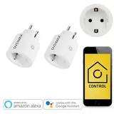 Overmax Steckdose FLOW CONTROL, Set, 2-St., Die intelligente Steckdose, Betriebszeitplan WiFi misst Energieverbrauch weiß