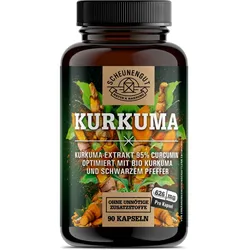 Scheunengut® Kurkuma Komplex | Bio (95% Curcumin) optimiert mit Piperin Kapseln 90 St
