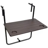 GartenHero Balkonhängetisch Balkontisch klappbar Hängetisch Balkonhängetisch Klapptisch Balkon braun