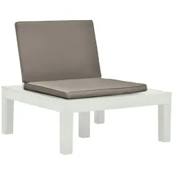 vidaXL 3-tlg. Garten-Lounge-Set Kunststoff Weiß