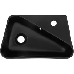 LuxeBath Keramik Waschbecken Waschtisch Aufsatzwaschbecken Waschschale Schwarz 450x270 mm