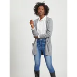 VILA Ril Open Strickjacke Medium Grey Melange XS