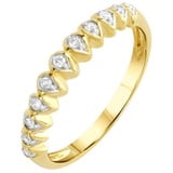 Diamonds by Ellen K. Ring Gold 375 zweifarbig mit 11x Diamant 0,10ct.