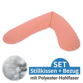 Theraline Stillkissen Das Original" Polyester Hohlfaser Bezug 190 cm, Farbe: 201 Pfirsichrosa.