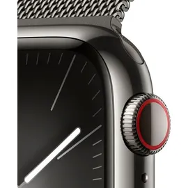 Apple Watch Series 9 GPS + Cellular 41 mm Edelstahlgehäuse graphit, Milanaise Armband graphit M/L