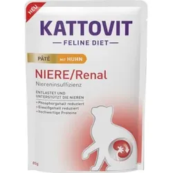 KATTOVIT Niere/Renal Nassfutter Katze Paté Huhn 10x85 g