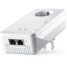 devolo Magic 2 WiFi 6 Erweiterungsadapter, WLAN Powerline Adapter, bis zu 2.400 Mbit/s, Mesh WLAN Steckdose, 2x Gigabit LAN Anschluss, dLAN 2.0, weiß