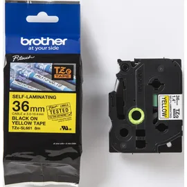 Brother TZe-SL661 Schriftband, 36mm x 8m, schwarz auf gelb, selbstlaminierend