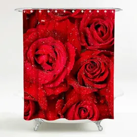 Sanilo Duschvorhang Rosen 180 x 200 cm rot