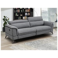 Relaxsofa elektrisch 3-Sitzer - Stoff - Grau - MACARI