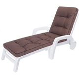 HOBBYGARDEN Auflagen für Deckchair, Liegenauflage, Gartenliege Auflage 201x55x8 cm Bequeme Polsterauflage für Sonnenliege, Liegestuhl, Kissen in Braun