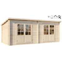 Alpholz Premium Set Gartenhaus Maria Twin 2-Raum inkl. Montage