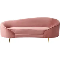 Beliani 3-Sitzer Sofa, Samtstoff pastellrosa / gold SAVAR