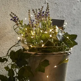 StarTrading Star Trading Solar Lichterkette Dew Drop warmweiß 50 LEDs, Batterie)