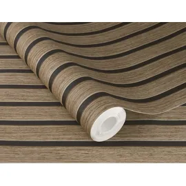 tesa rasch Tesa x Rasch selbstklebende Tapete Echo Akustikpaneele holzbraun 6 x 0,53 m