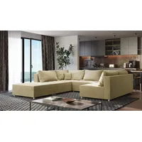 Fun Möbel Wohnlandschaft Sofa ANDRO Schlaffunktion und Hocker Stoff