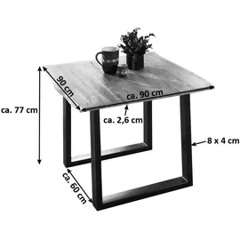 möbelliebling Esstisch Baumkante Massiv Akazie natur 90 x 90 schwarz NOAH
