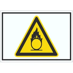 HB-Druck Vorsicht Brandfördernde Stoffe Symbol Aufkleber A5 (148x210mm)