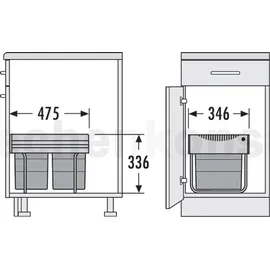 HAILO Raumspar Tandem 18 l Dunkelgrau