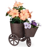 Relaxdays Gartendeko Fahrrad Gusseisen, Braun braun