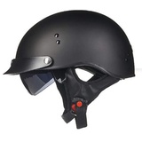 Retro Motorrad Helm, Halbschale Vintage Style Harley Helm mit Visier, Halbschalenhelm ECE Zertifizierung Jethelm Für Damen Und Herren, für Cruiser Chopper Biker