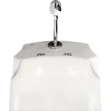 bb bäder boutique BB Urinal Zulauf von oben mit Deckel, Druckspüler, Ablaufsiphon & Hygiene Glasur, weiß