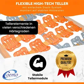 Coemo Tellerlattenrost CubiFlex 120x200 cm Lattenrost starr Tellerrahmen zur Selbstmontage