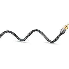 goobay Mono-Cinchkabel 3 m Schwarz/Silber