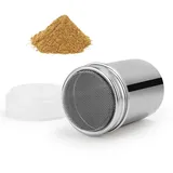 SLEEKEE 1 Stück Mehlsieb, Zuckerpulverstreuer, Edelstahl-Zuckerglas, Kleiner Pulverstreuer, Schokoladenpulverstreuer, Mehlstreuer, Gewürzflasche, Kakaopulverstreuer