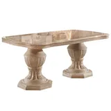 Interdesign24 Esstisch Bella (ausziehbar, 185 - 230 cm, im Barock-Stil, mit Goldverzierungen), in Beige Hochglanz